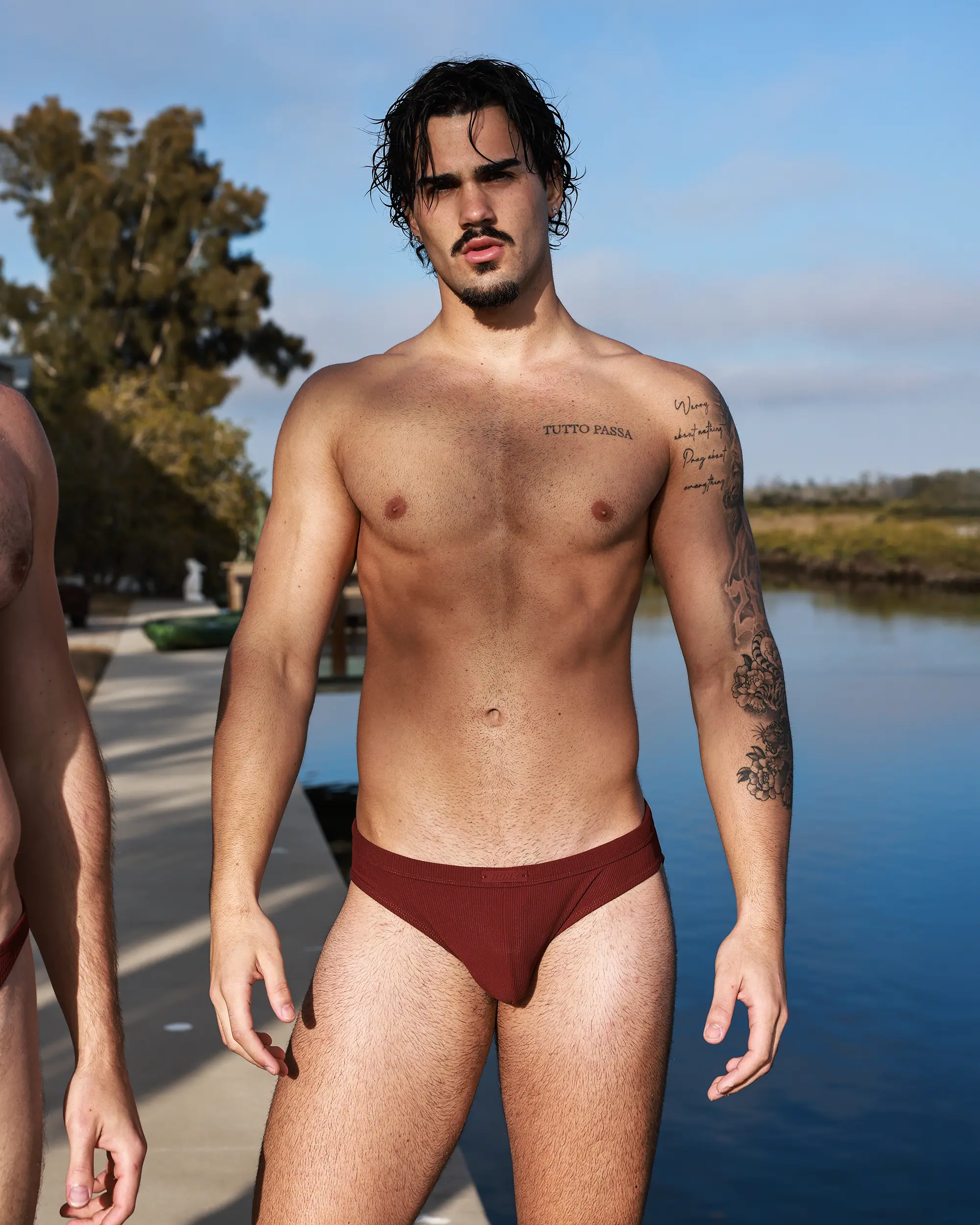 Cinder Ribbed Swim Brief - Image 3
