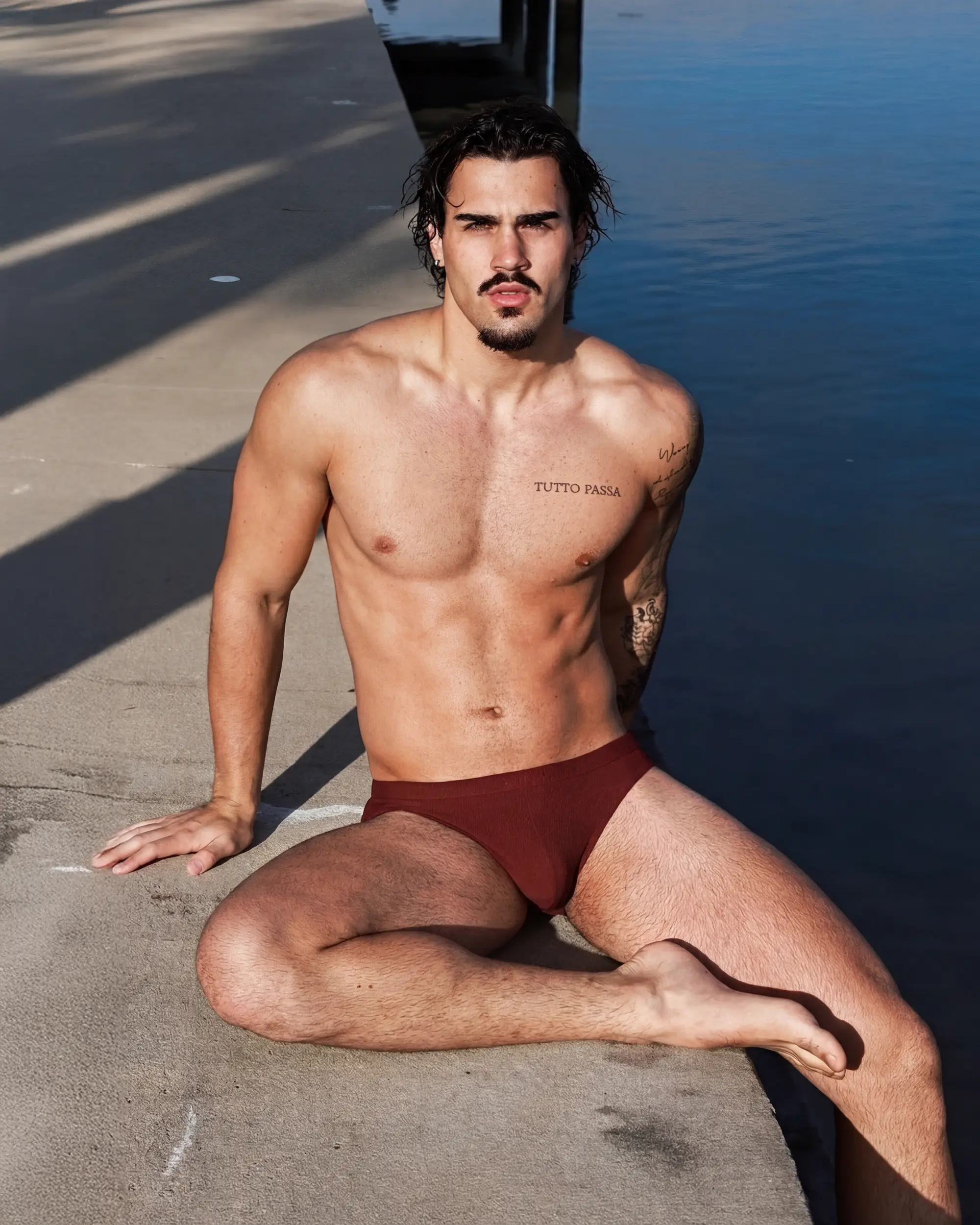 Cinder Ribbed Swim Brief - Image 7